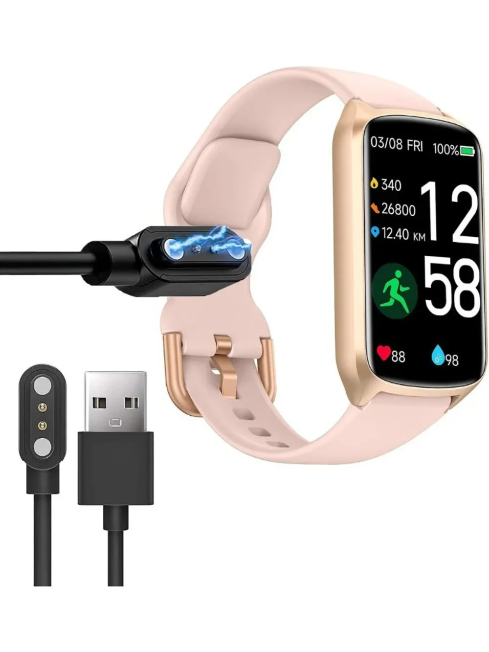 Magnetic USB Charging Cable for Fitness Tracker - Replacement Charger for D26